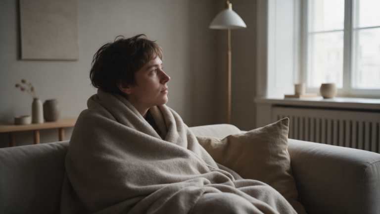 Depression symptomer – person ved vindue i dæmpet lys